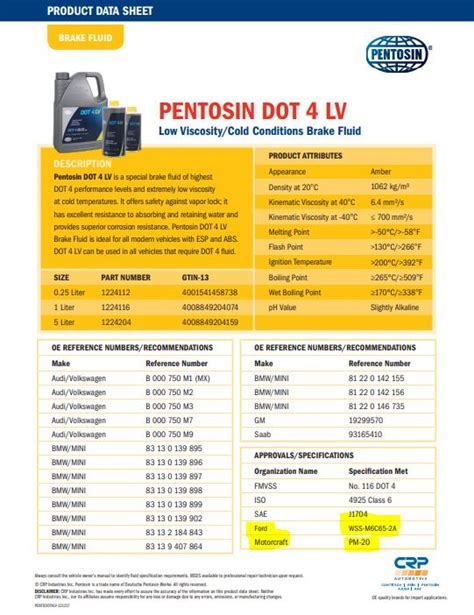 pentosin dot 4 vs dot4 lv